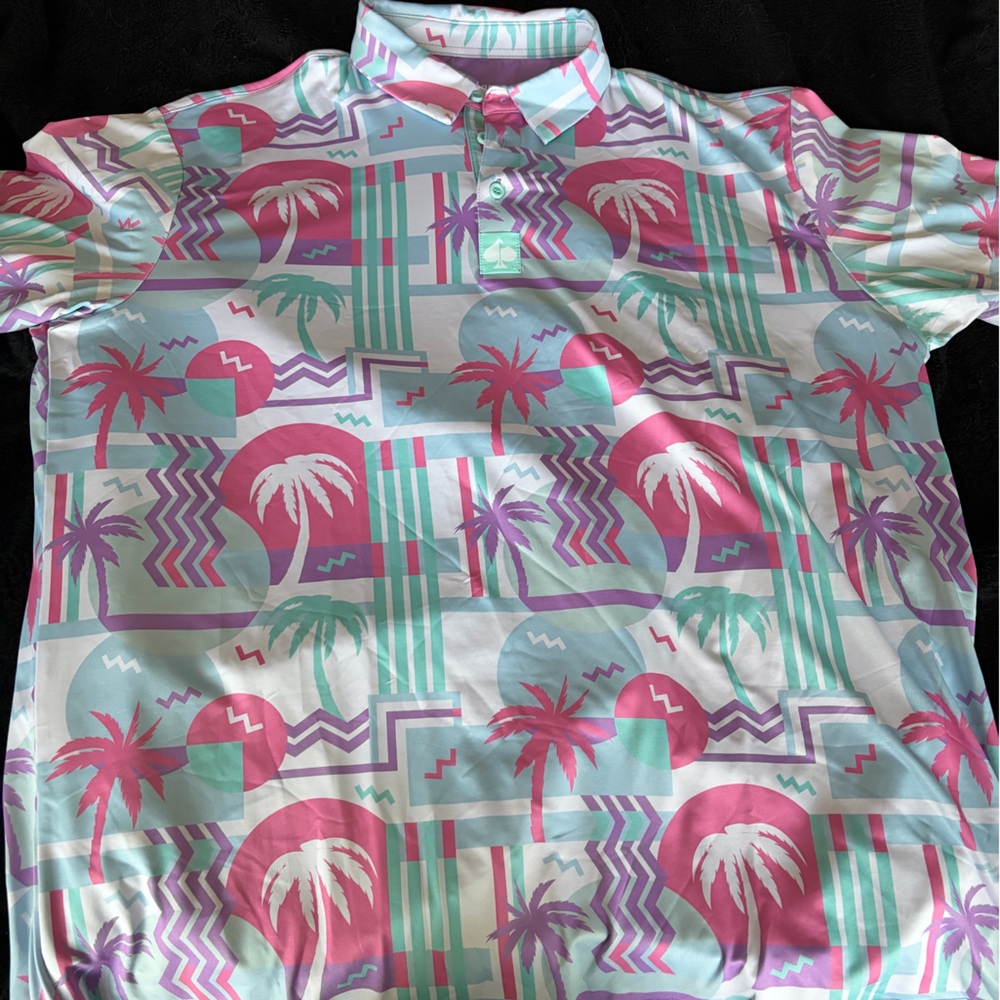 Tropical Print Polo Shirt